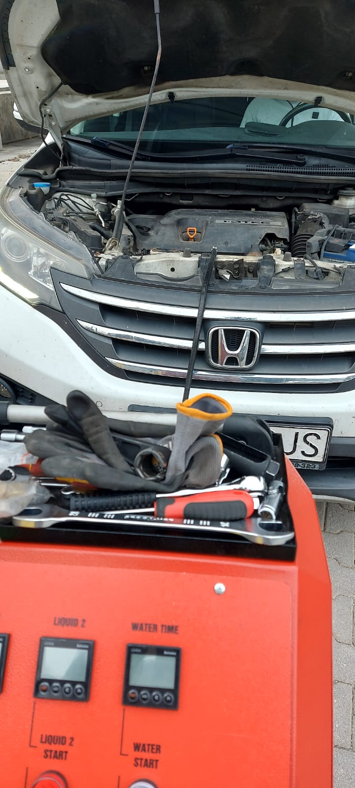Honda pripojená na čistiaci stroj - kompletné nastavenie