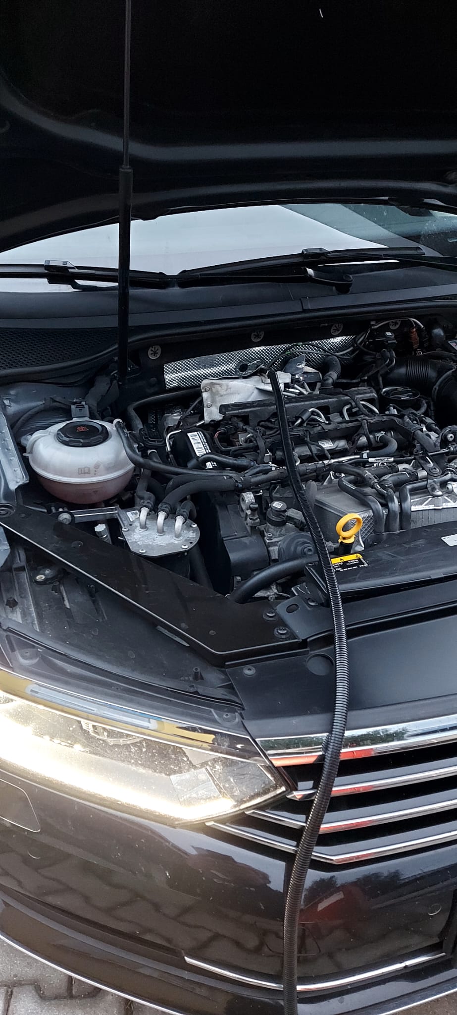 VW motor pripojený na čistiaci stroj